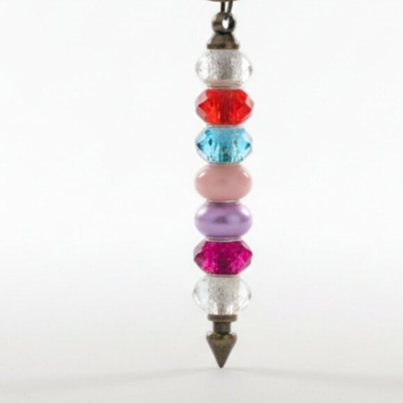 Beaded Handcrafted Initial "D" Keychain with heart charm. - Picture 4 of 4